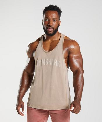 Pánské Stringers Gymshark Power Washed Hnědé | CZ 2599FDN